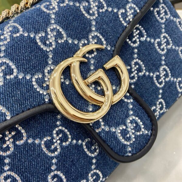 Gucci Marmont shoulder bag BLUE DENIM, SMALL
