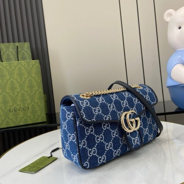 Gucci Marmont shoulder bag BLUE DENIM, SMALL