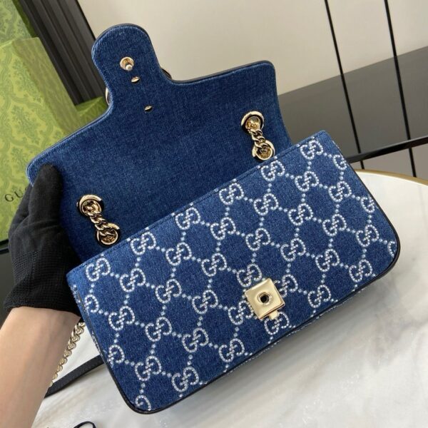 Gucci Marmont shoulder bag BLUE DENIM, SMALL