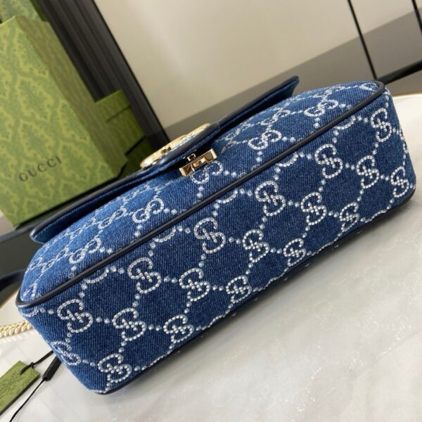 Gucci Marmont shoulder bag BLUE DENIM, SMALL