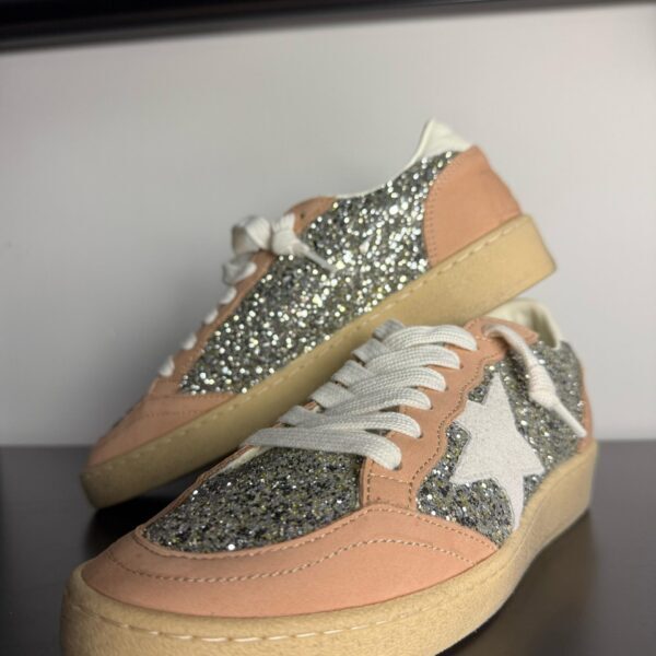 Golden Goose Ball Star Platinum Glitter/Cream leather