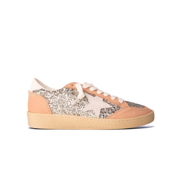 Golden Goose Ball Star Platinum Glitter/Cream leather
