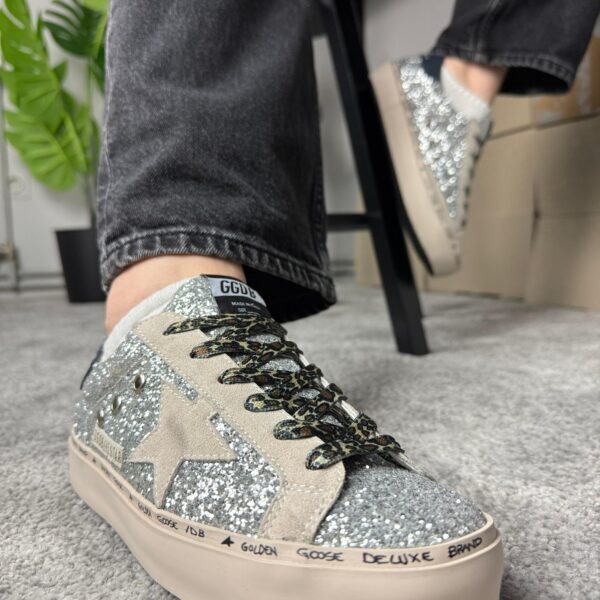 Golden Goose Hi Star Silver glitter