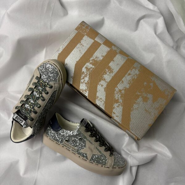 Golden Goose Hi Star Silver glitter