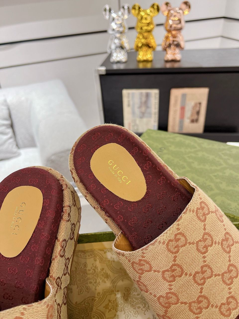 Gucci Sandale "Beige Brown" GG platform - Slika 4
