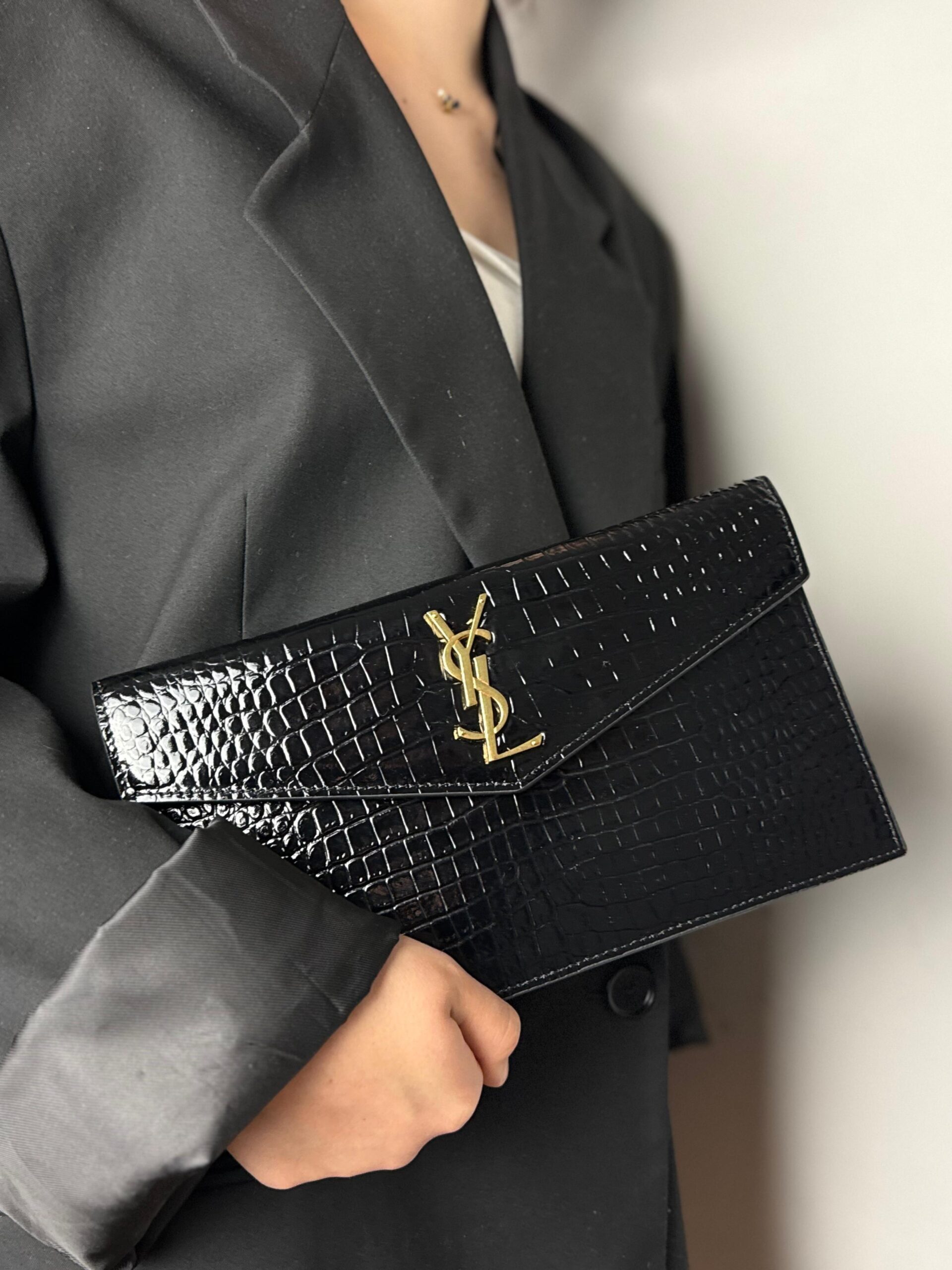 YSL Saint Laurent Uptown Croc crna - Slika 3