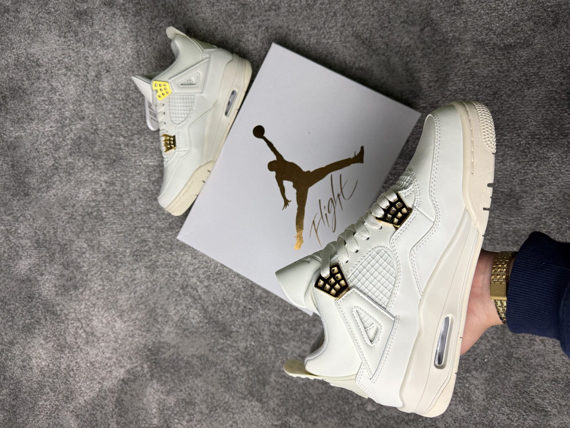 Air Jordan 4 Retro White/Gold - Slika 2