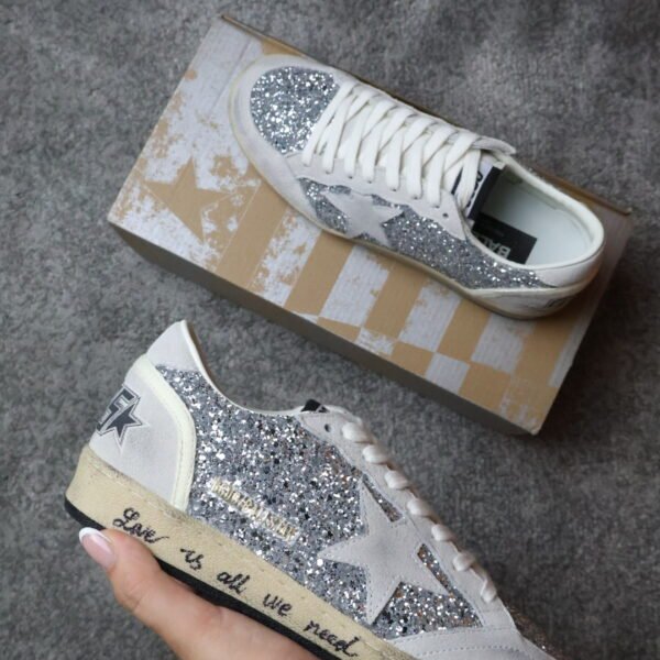 Golden Goose Ballstar glitter White star