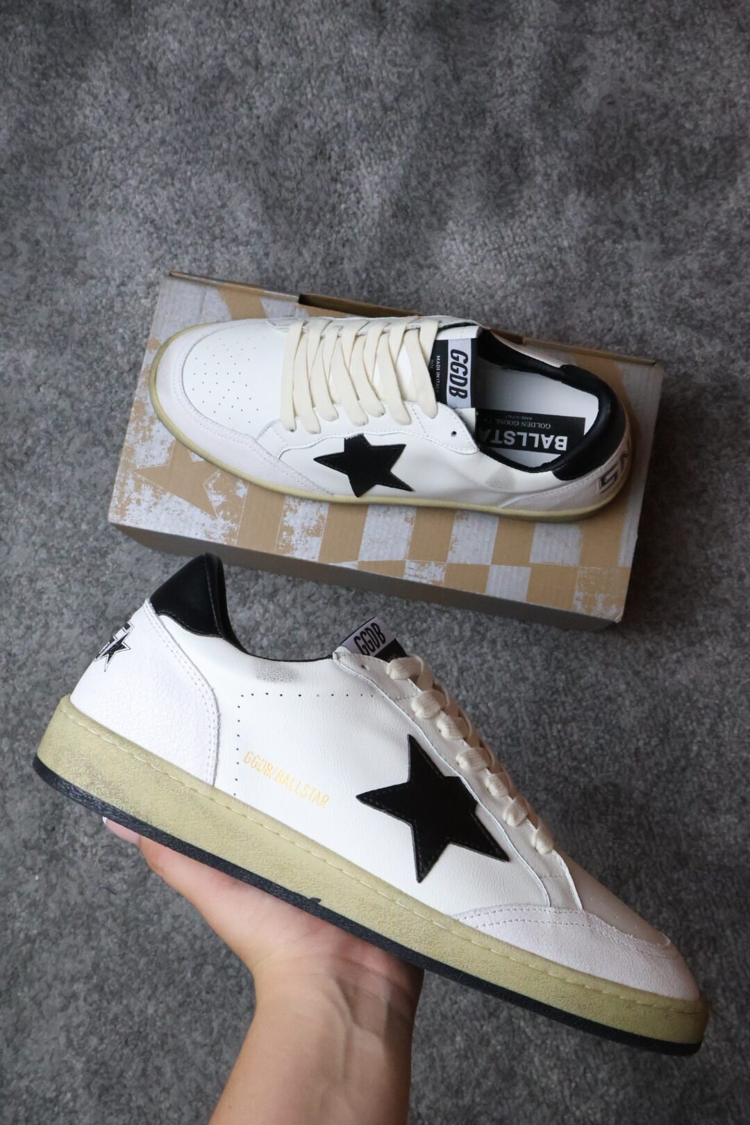 Golden Goose BALLSTAR White - Black Star - Slika 3