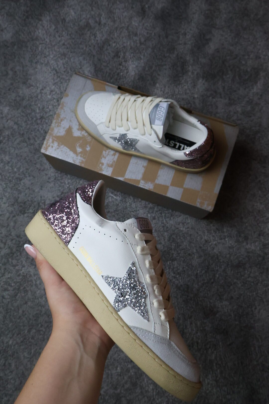 Golden Goose Ballstar glitter Silver star - Slika 3