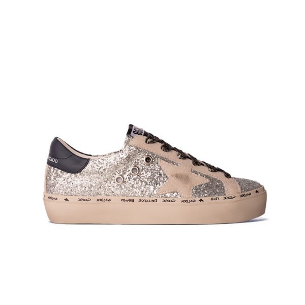 Golden Goose Hi Star Silver glitter