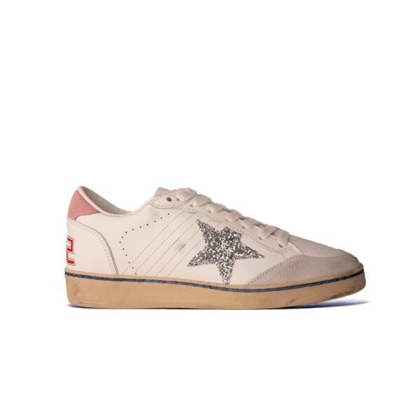 Golden Goose Ballstar pink suede Glitter Star
