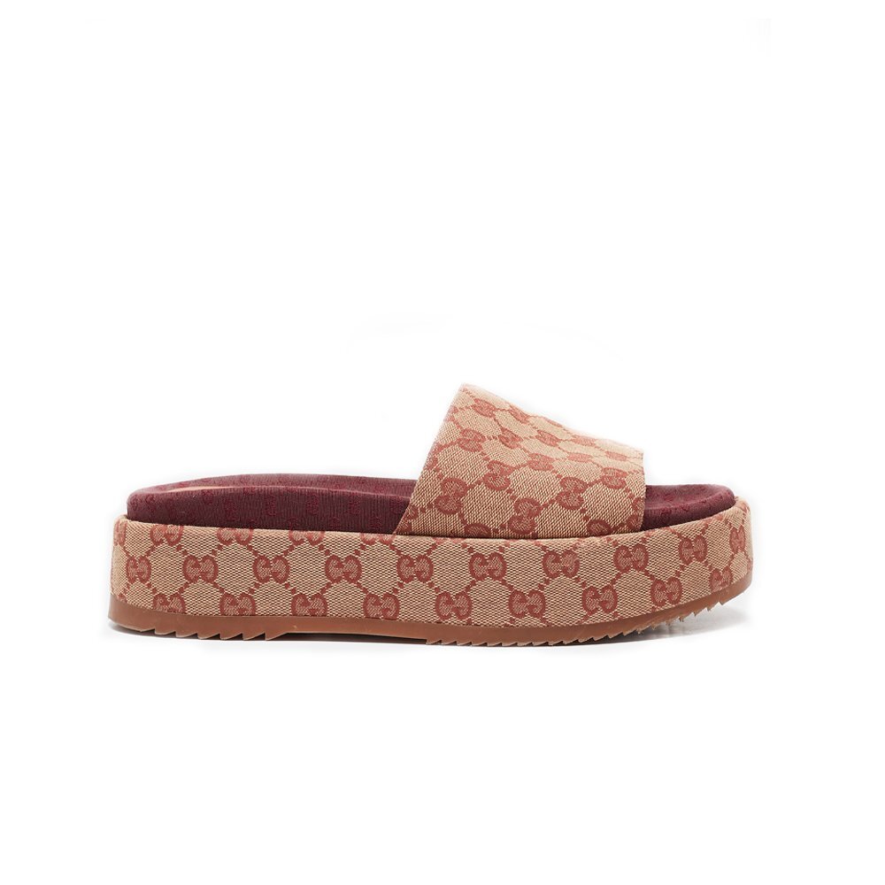 Gucci Sandale "Beige Brown" GG platform