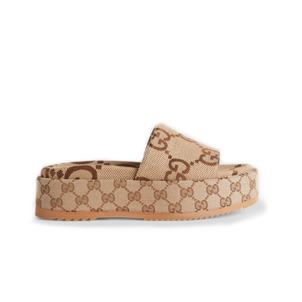 Gucci Sandale Monogram platform beige