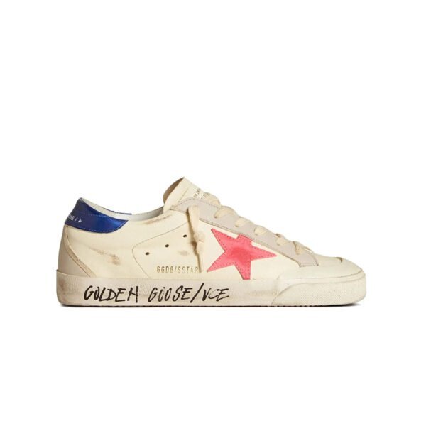 Golden Goose Hi Star Fuchsia star / Blue glitter