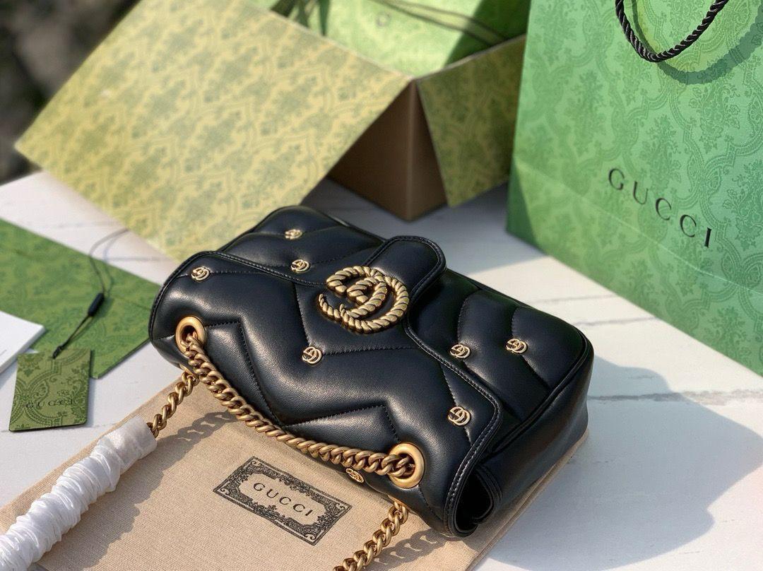 Gucci Marmont shoulder bag black studded - Slika 4