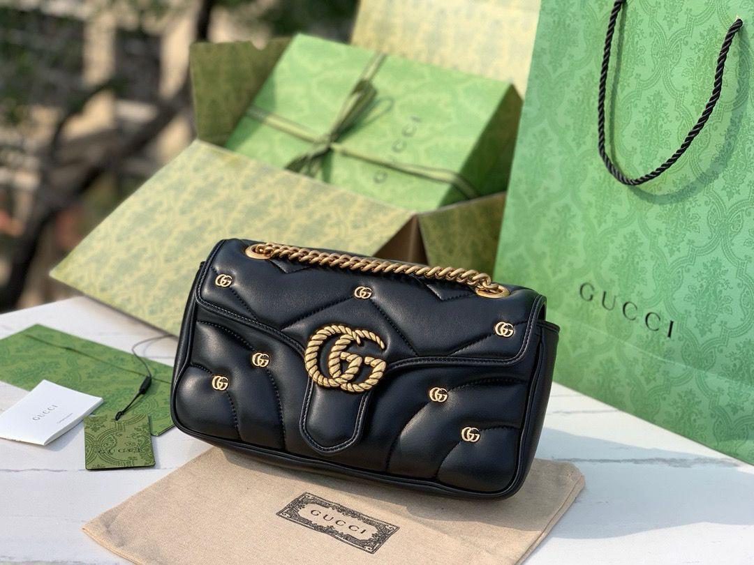 Gucci Marmont shoulder bag black studded - Slika 10