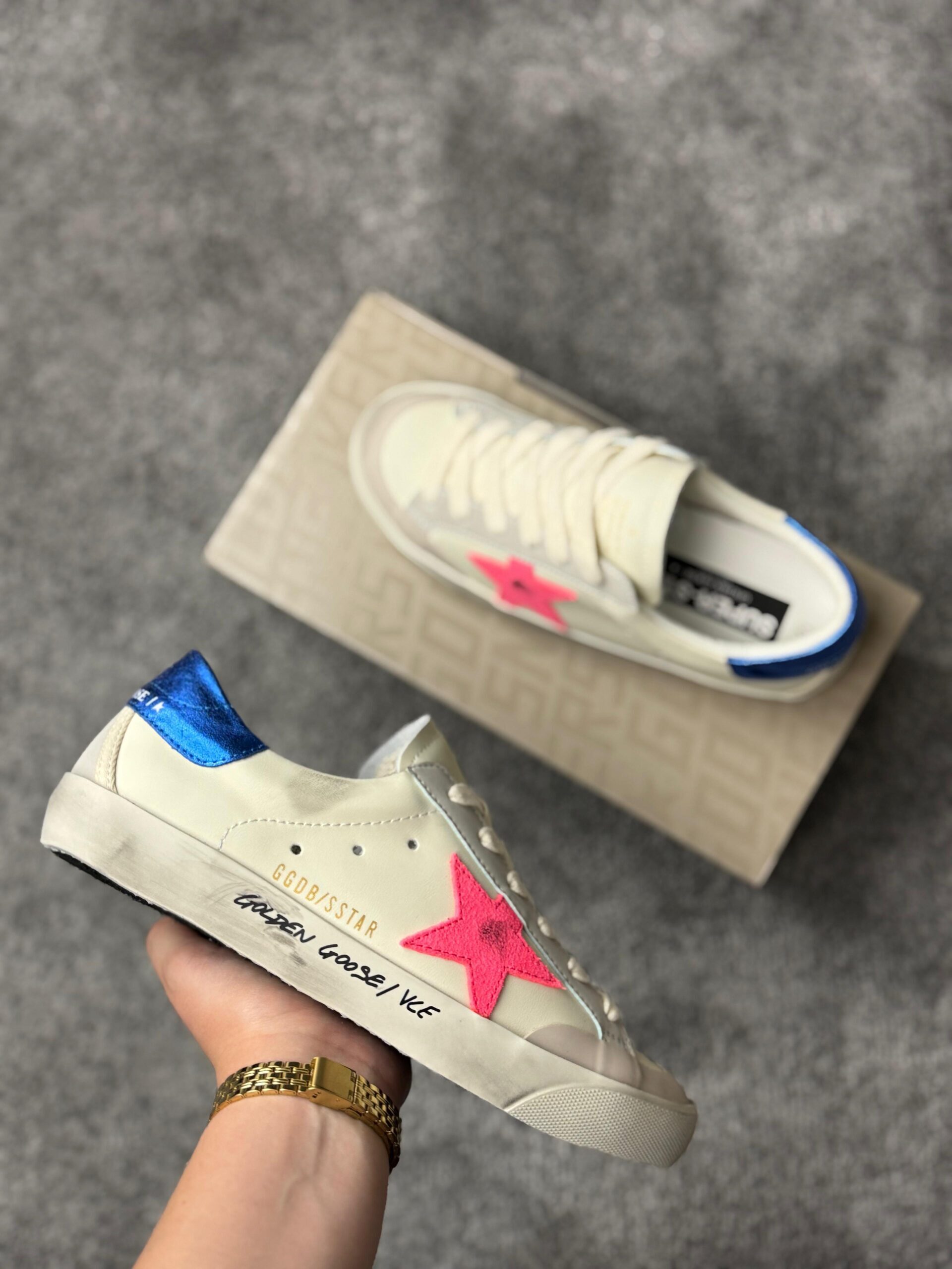 Golden Goose Hi Star Fuchsia star / Blue glitter - Slika 2