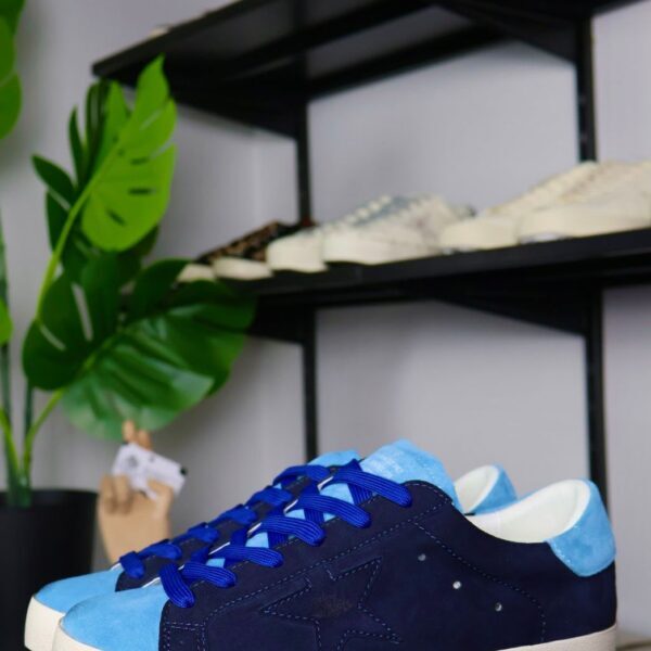 Golden Goose Super Star line Dark blue star / light blue