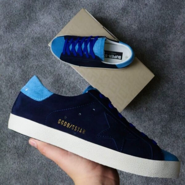 Golden Goose Super Star line Dark blue star / light blue