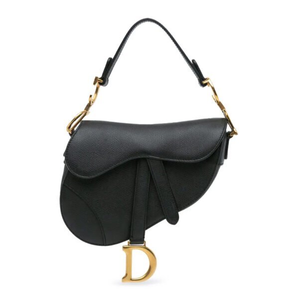 Saddle leather handbag Dior Navy in Leather