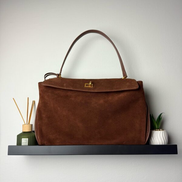 Balenciaga Rodeo wash-leather brown bag