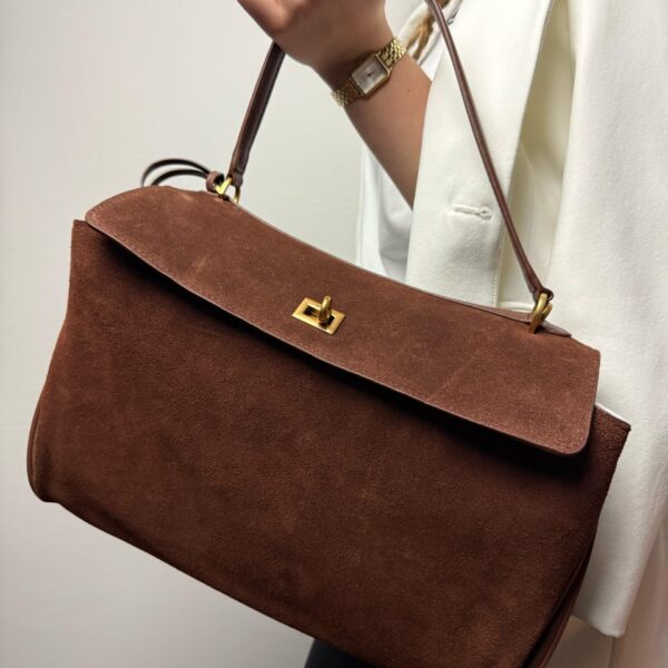 Balenciaga Rodeo wash-leather brown bag