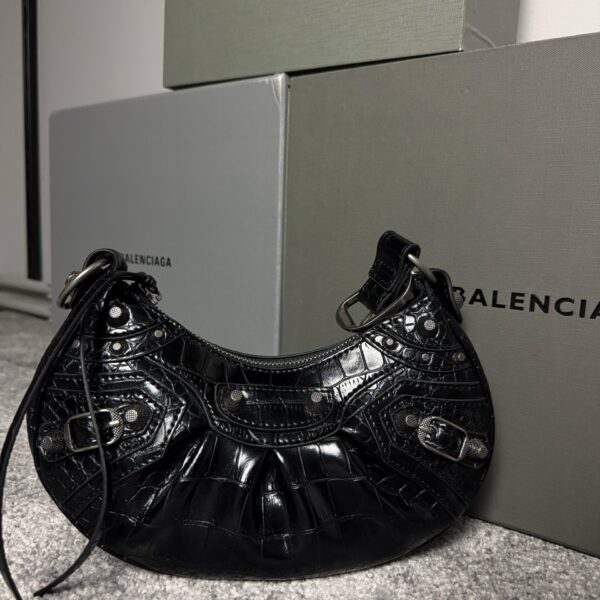 BALENCIAGA - LE CAGOLE XS LEATHER SHOULDER BAG