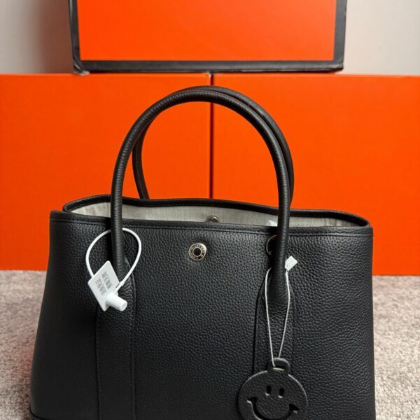 Hermes Black Negonda Garden Party 30 Palladium Hardware