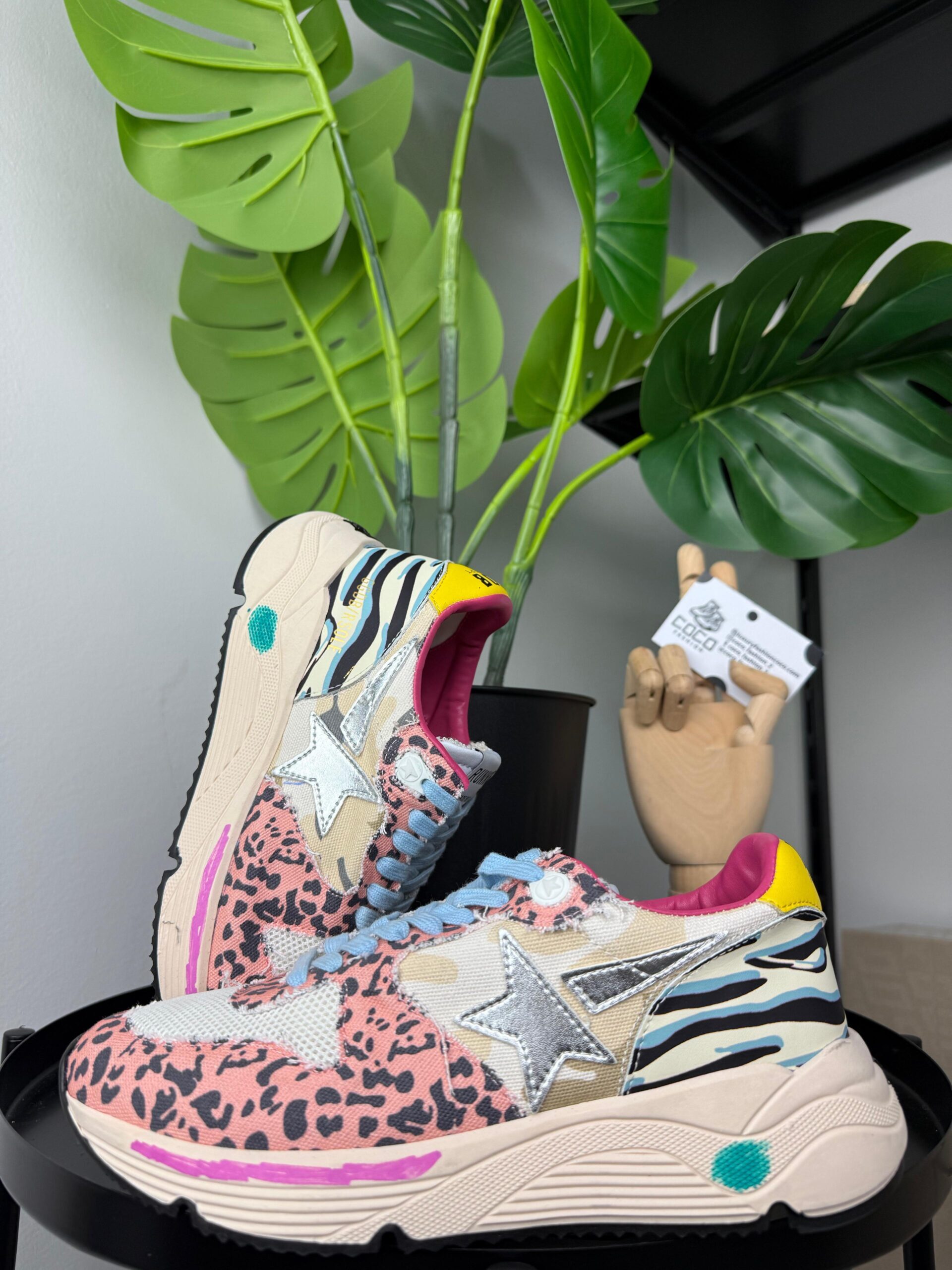 Golden Goose Running Sole mixed animal / Silver star - Slika 2