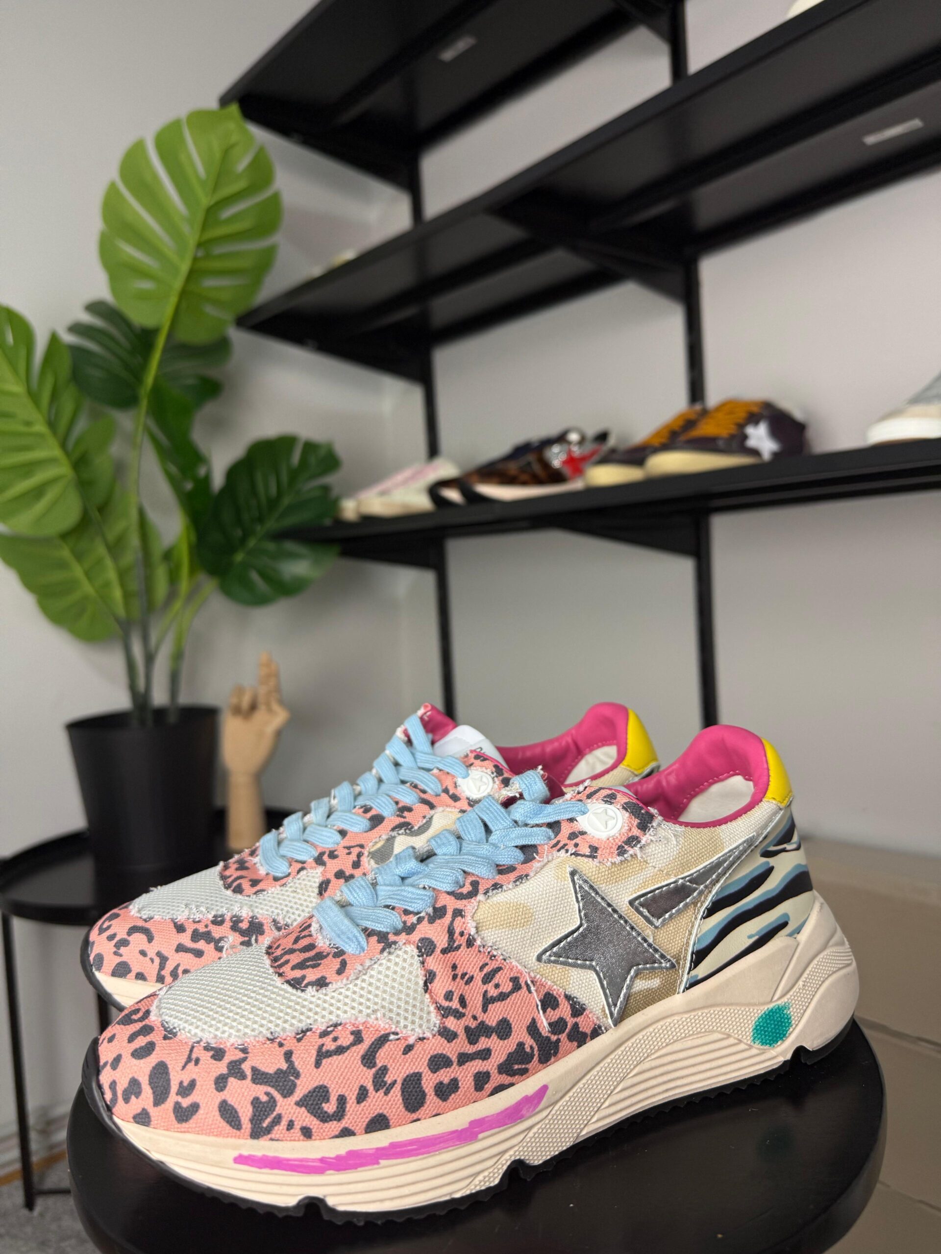 Golden Goose Running Sole mixed animal / Silver star - Slika 4