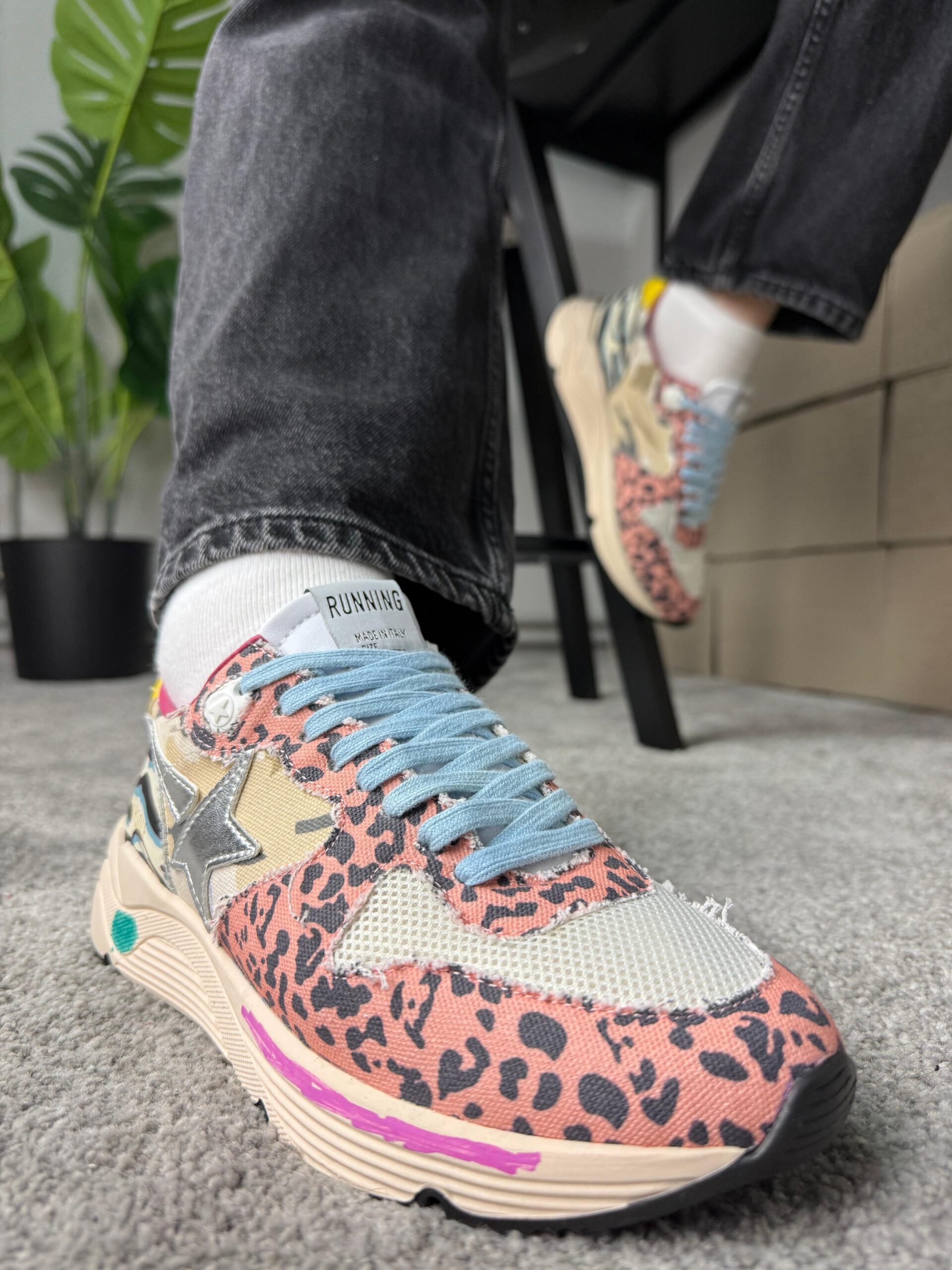 Golden Goose Running Sole mixed animal / Silver star - Slika 3