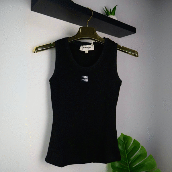 Miu Miu majica bez rukava / Black / White Logo