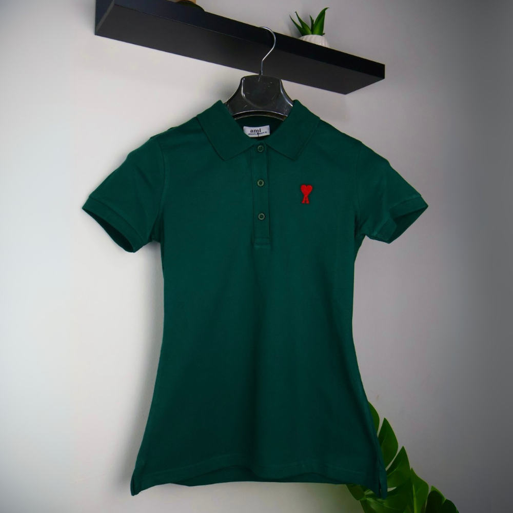 Ami majica / Dark Green / Red Logo