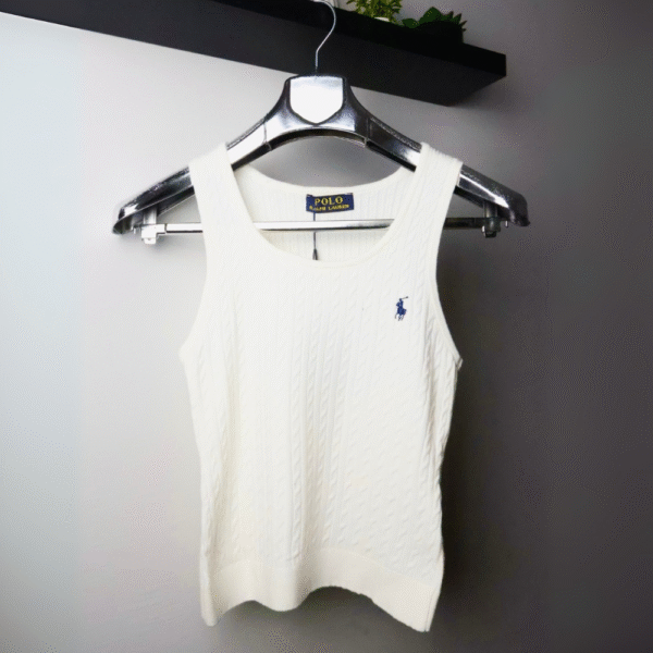 Majica Polo Ralph Lauren bez rukava, pletena, bijela