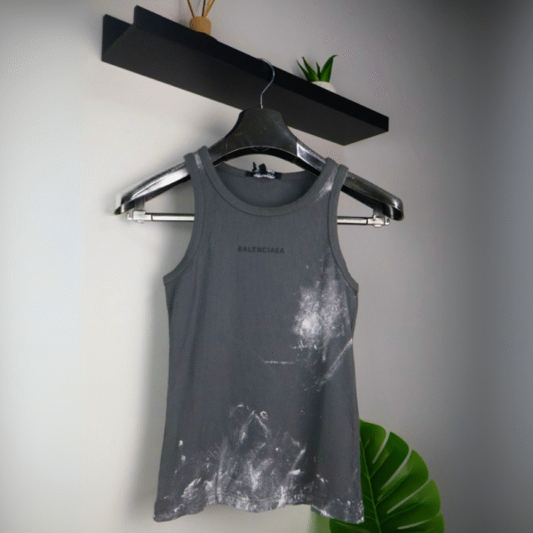 Balenciaga majica bez rukava / Gray / White Spots