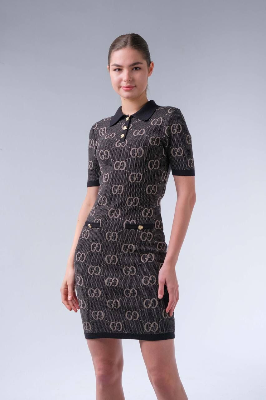 GUCCI haljina GG "Black/Beige" - Slika 4