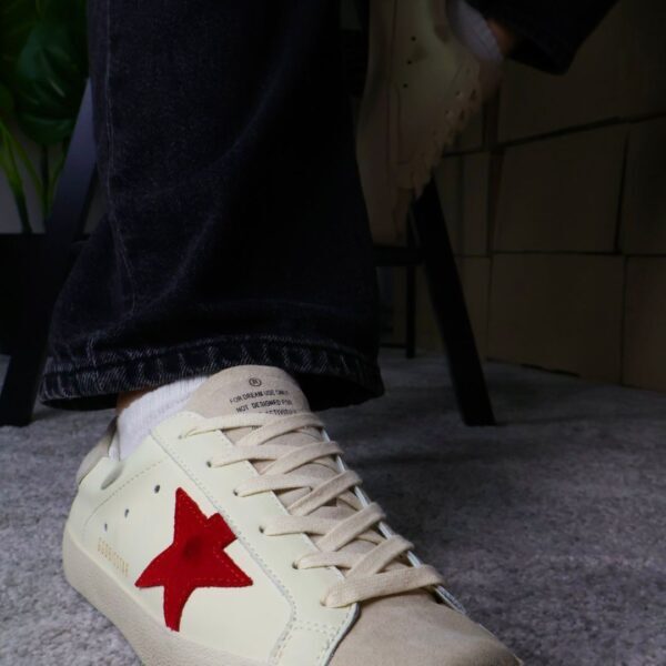 Golden Goose Distressed Leather Red Star