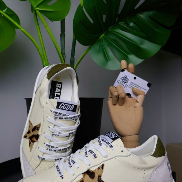 Golden Goose Creamy White / White/ Leopard / Green