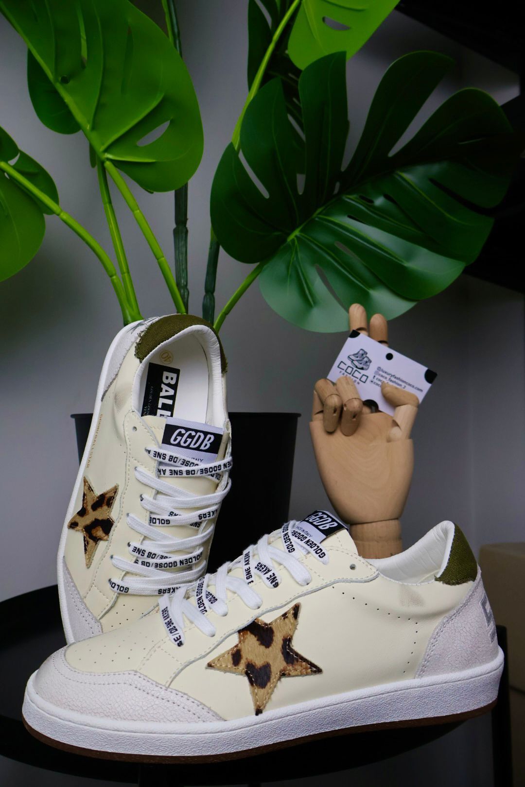 Golden Goose Creamy White / White/ Leopard / Green - Slika 4