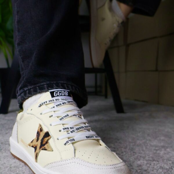 Golden Goose Creamy White / White/ Leopard / Green