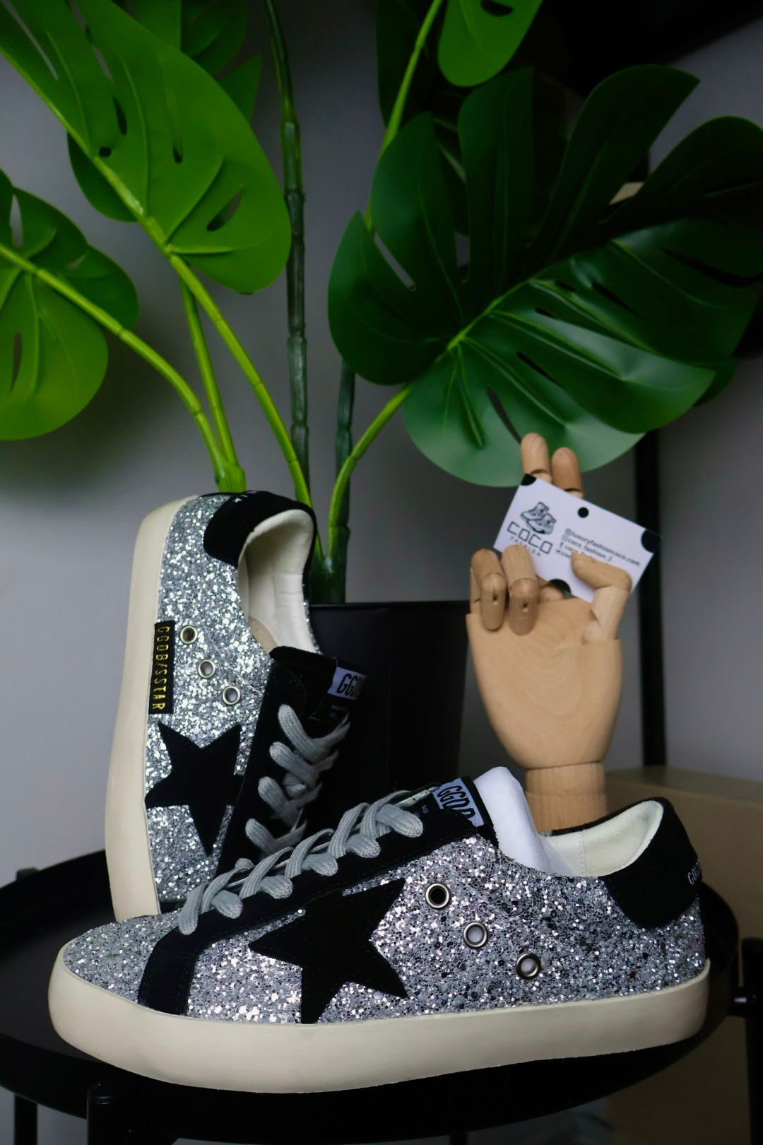 Golden Goose Silver Glitter / Black Star - Slika 2