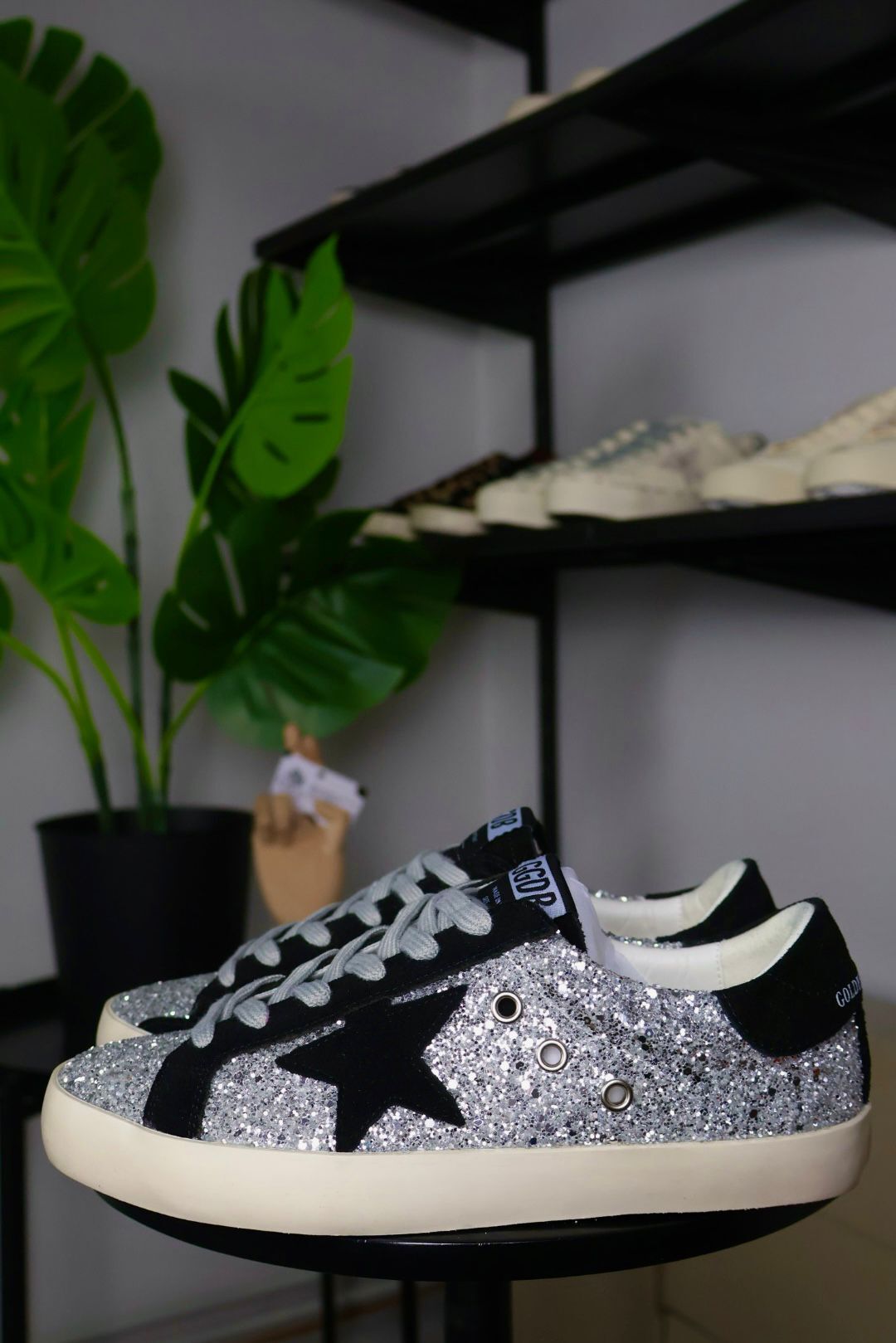 Golden Goose Silver Glitter / Black Star - Slika 3