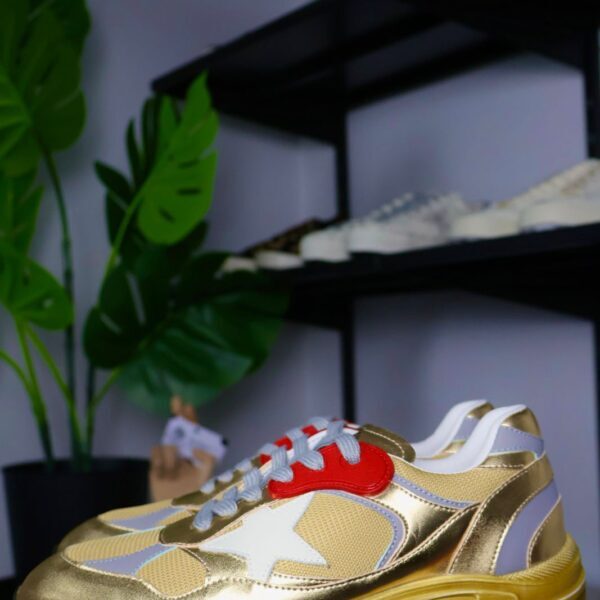 Golden Goose Gold/Red/White White Star