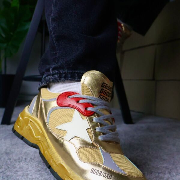 Golden Goose Gold/Red/White White Star