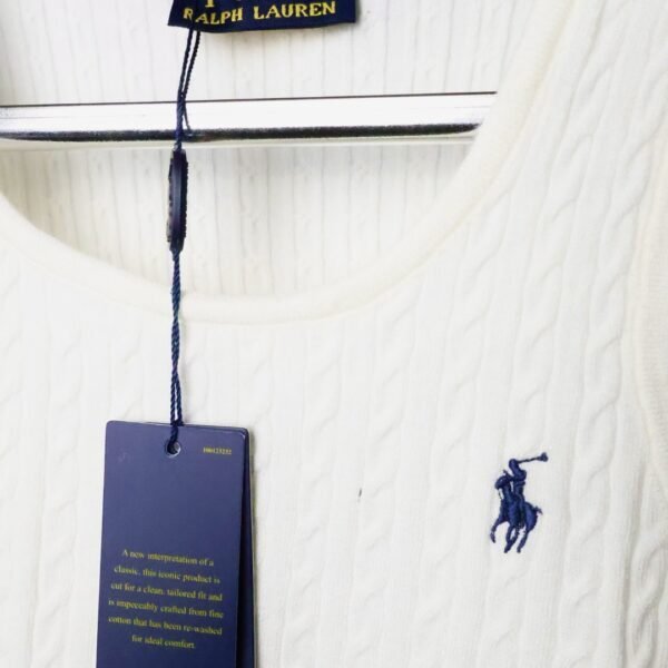 Majica Polo Ralph Lauren bez rukava, pletena, bijela