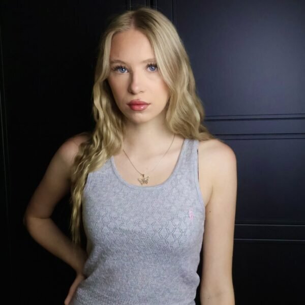 Majica Polo Ralph Lauren bez rukava, pletena, svijetlo siva