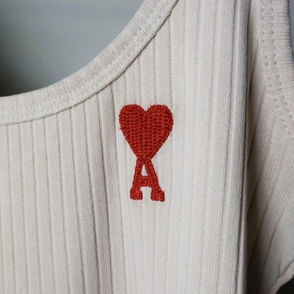 Ami majica bez rukava / Cream / Red Logo