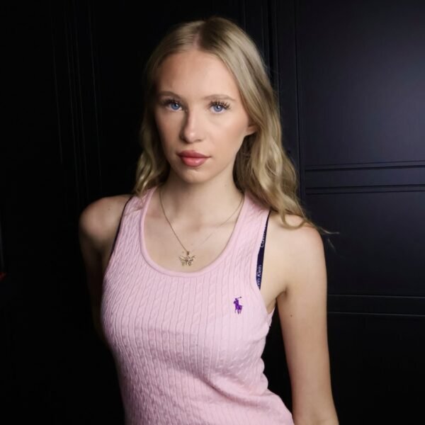 Majica Polo Ralph Lauren bez rukava, pletena, svijetlo roza