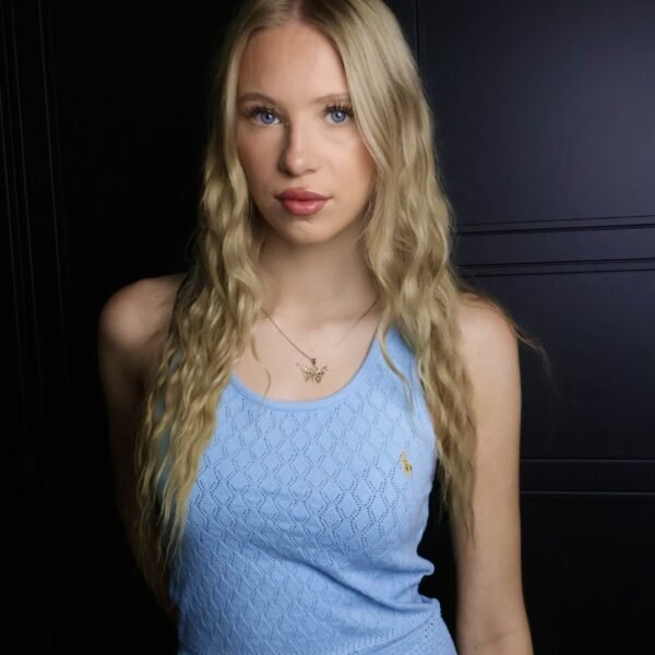 Majica Polo Ralph Lauren bez rukava, pletena, svijetlo plava